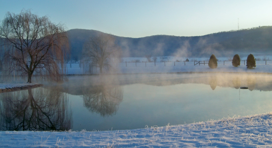 Jones Valley Pond in Huntsville, AL, January sunrise